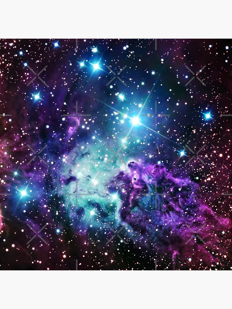 Fox Fur Nebula BRIGHT : Green Blue Purple Galaxy Art Print