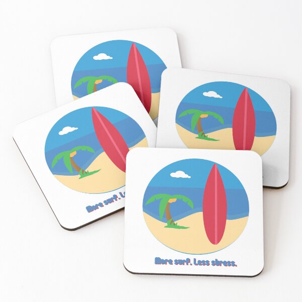 Item preview, More surf less stress - Surfing summer perfect vintage design waves surfer body boarding boogie groms grommet amazing adventure tides turf designed and sold by CJCTEES.