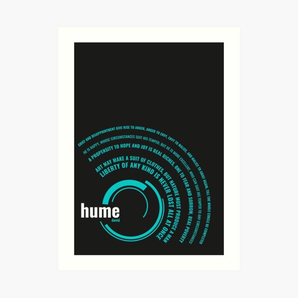David Hume quotes typographic poster Art Print