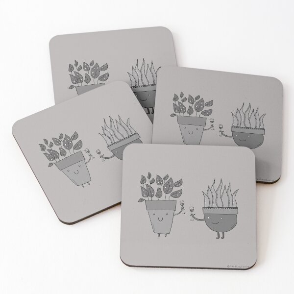 Cheering Plants Coasters (Set of 4)