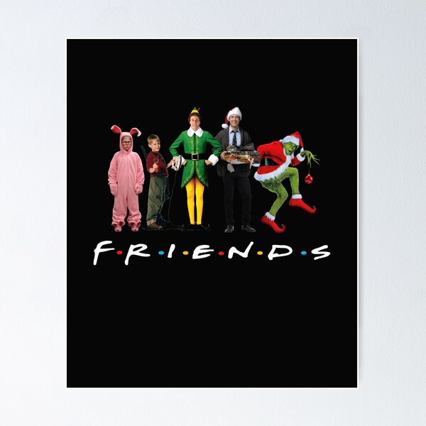 Friends Christmas Movie Movies Characters Funny Vintage Winter Christmas  Xmas Holiday Family Poster for Sale by anneliesdraws