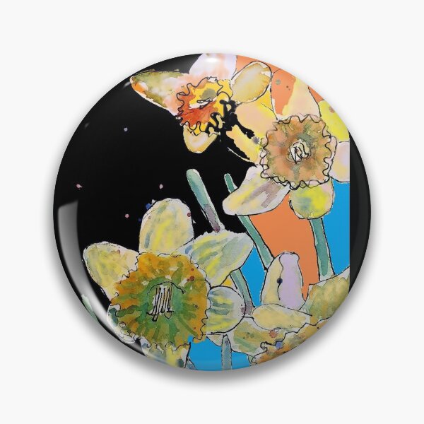 Item preview, Abstract Yellow Daffodil Watercolor Pattern on Mulit Coloured designed and sold by Sarah  Rajkotwala.