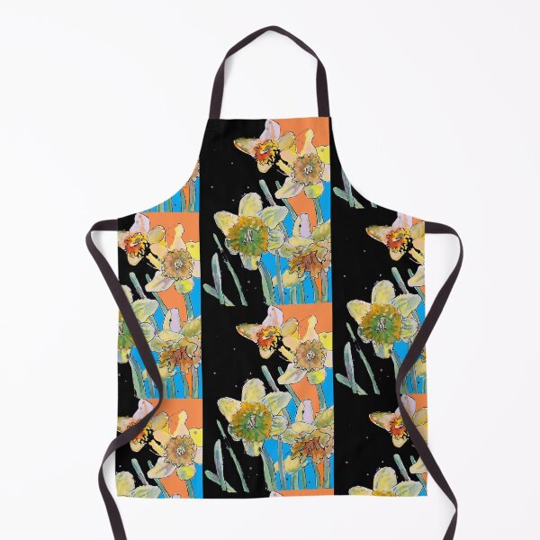 Item preview, Abstract Yellow Daffodil Watercolor Pattern on Mulit Coloured designed and sold by Sarah  Rajkotwala.