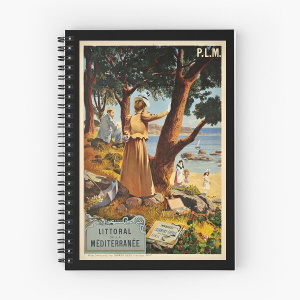 Item preview, retro littoral de la meditterranee designed and sold by CorasPosters.