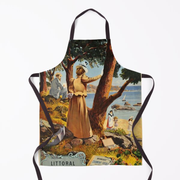 Item preview, retro littoral de la meditterranee designed and sold by CorasPosters.