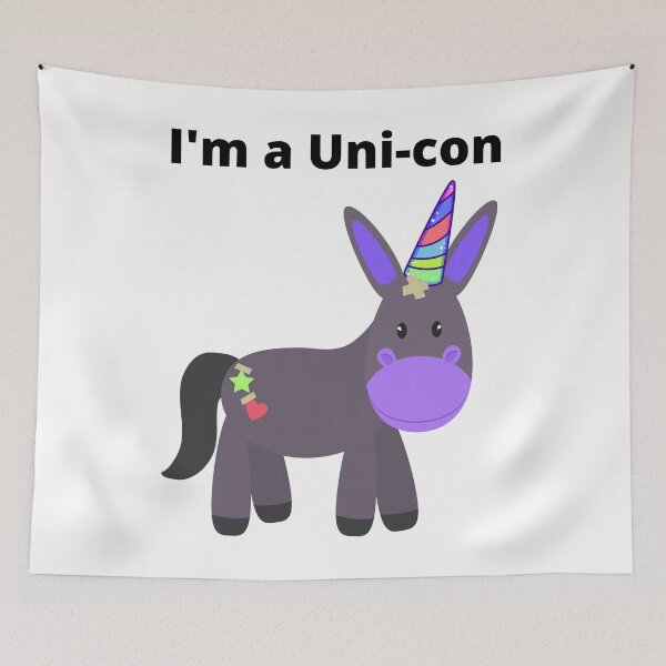 Item preview, UniCon Donkey with Taped on Unicorn Horn designed and sold by StayCuztom.