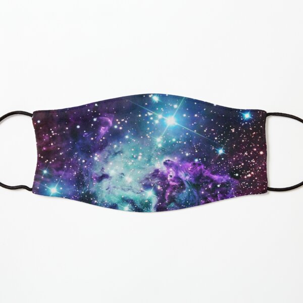 Fox Fur Nebula Teal Turquoise Purple Kids Mask