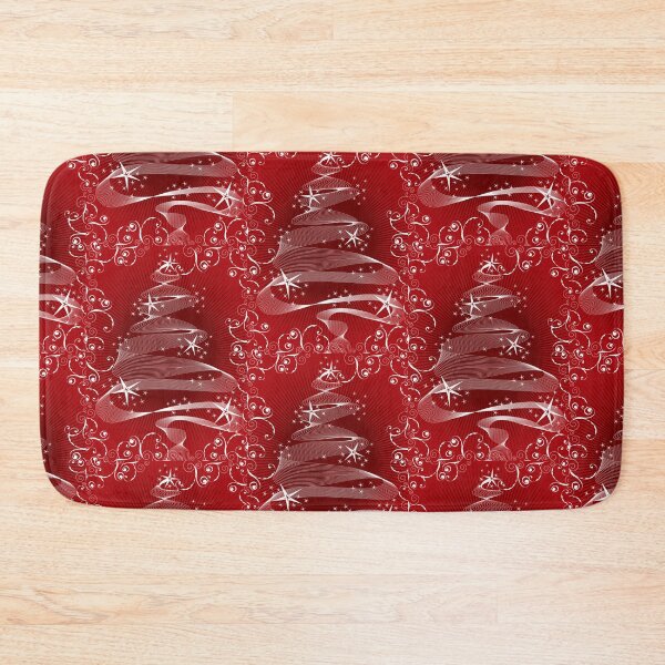 Item preview, Abstract Sparkling Christmas Tree And Swirls On Red designed and sold by fatfatin.