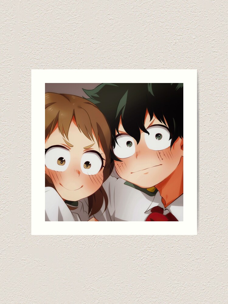 "Izuku, Uraraka Blushing" Art Print for Sale by RoboBunnii Redbubble