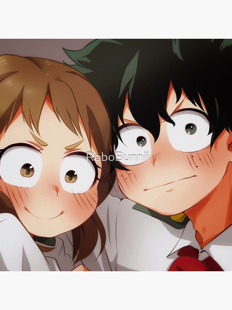 "Izuku, Uraraka Blushing" Art Print for Sale by RoboBunnii Redbubble