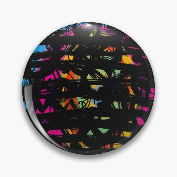Item preview, Abstract Art Circle Multi Bright Colors Black Contrast Modern Art designed and sold by PlumGood.