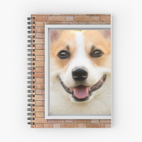 Item preview, Happy Corgi Dog Looking out Window - Brick Wall designed and sold by ittybittyowl.