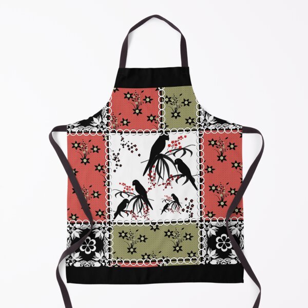 Item preview, Black-red-green seamless floral pattern patchwork .  designed and sold by fuzzyfox.