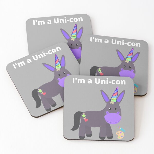 Item preview, UniCon Donkey with Taped on Unicorn Horn and White Text. I'm a Unicon! designed and sold by StayCuztom.