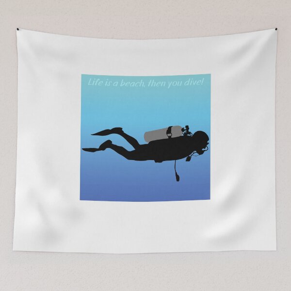 Item preview, Life is a beach then you dive - Diver Funny Love Flag Open Ocean Aquaholic Muff Snorkeling Commercial dives Water designed and sold by CJCTEES.