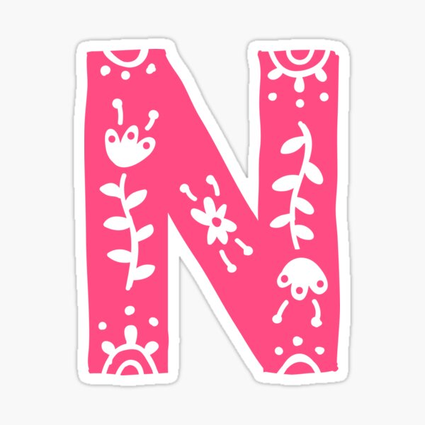 letter n monogram personalized name print sticker for sale by melbournegirl redbubble