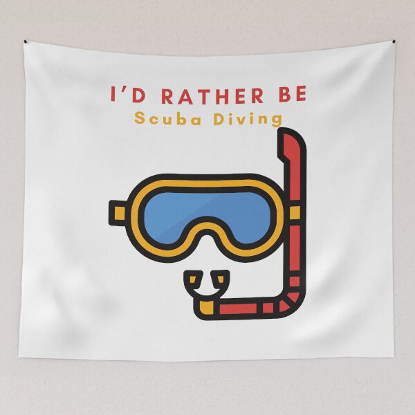 Item preview, I’d rather be scuba diving - diver snorkel humor funny water aquaholic dives life usa American  designed and sold by CJCTEES.