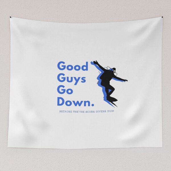 Item preview, Good guys go down Diver Funny Love Flag Open Ocean Aquaholic Muff Snorkeling Commercial dives Water Life Underwater Destination  designed and sold by CJCTEES.