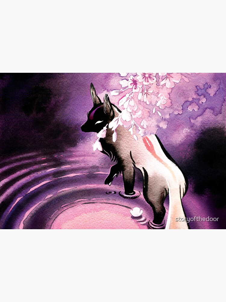 Rose Moon Sakura Blossom Fox by storyofthedoor