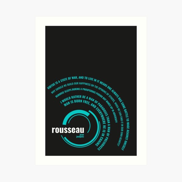 Jean Jacques Rousseau quotes typographic poster Art Print