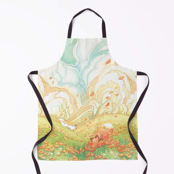 Item preview, Meadow Frolic Watercolor Fox Kitsune Pattern designed and sold by storyofthedoor.