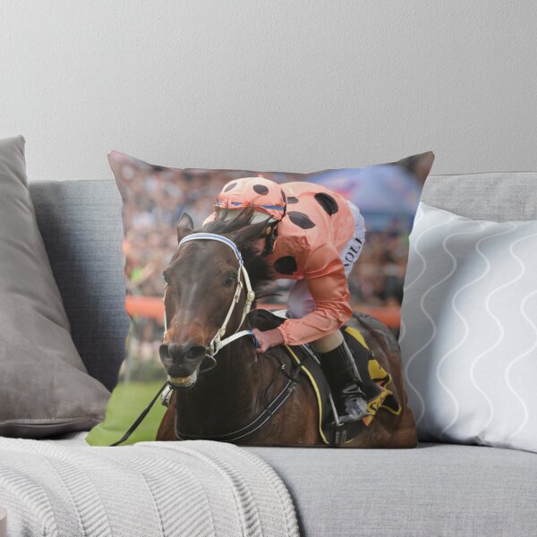 Champion Australian racehorse Black Caviar. Throw Pillow