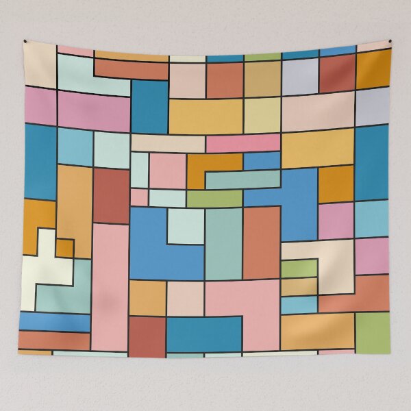 Item preview, "Block Clod", Geometric Vintage Multicolour Colour Painting designed and sold by Moyanana.