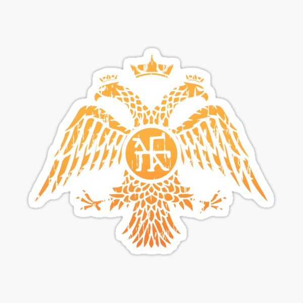 Byzantine Eagle Symbol Flag Sticker