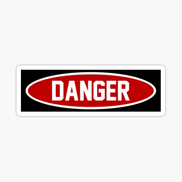 Danger You Are An Idiot Sign Warning Car Bumper Sticker Decal 6 x 4