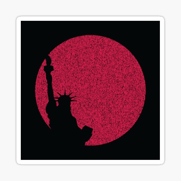 Item preview, Minimalist Distressed Red Sun Statue of Liberty designed and sold by pelagio.