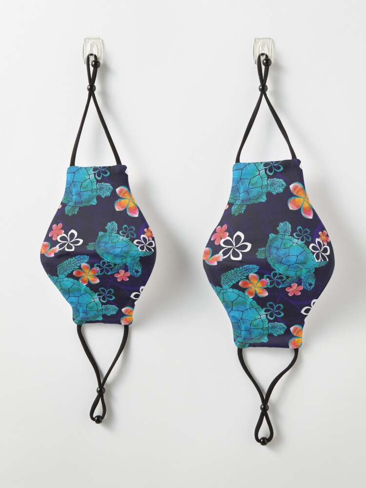 Alternate view of Sea Turtle with Flowers Mask