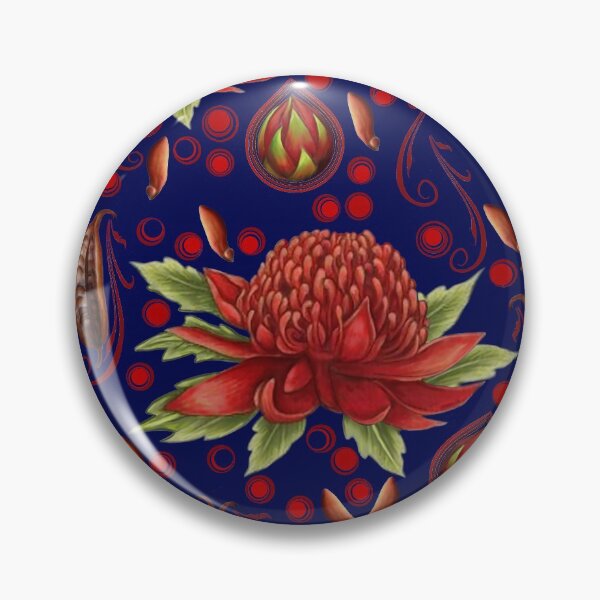 Item preview, beautiful Waratah flower and seeds pattern designed and sold by Kestrelle.