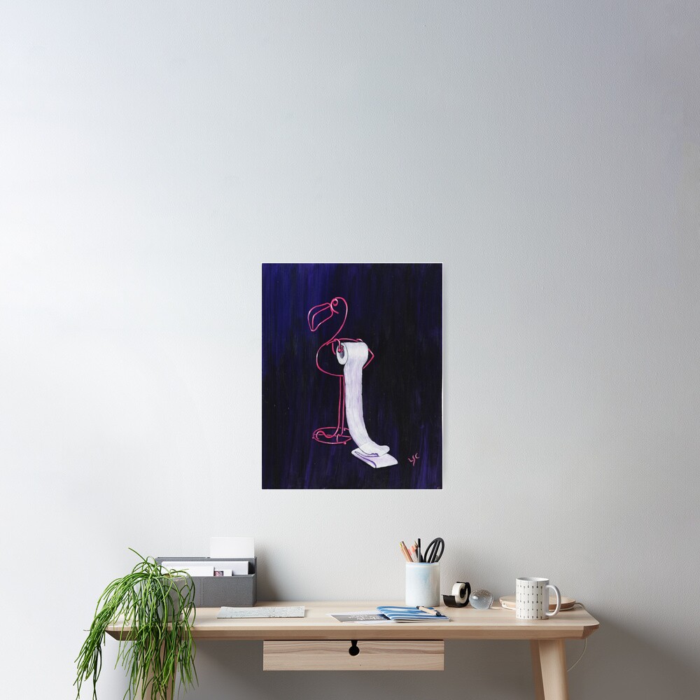 "Pink Flamingo Toilet Paper Holder" Poster by yvonnecarter | Redbubble