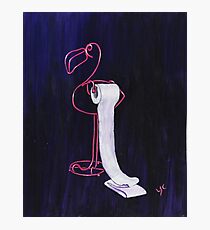 Pink Flamingo Toilet Paper Holder Photographic Print