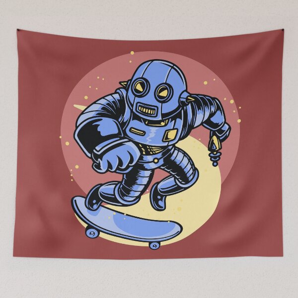 Item preview, Robot Skater with a phaser designed and sold by Sociojunkie.
