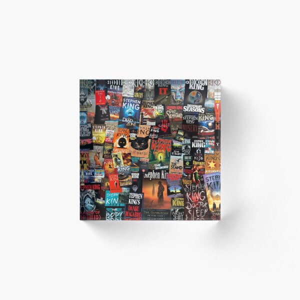 The Full Collection of Stephen King Books Acrylic Block