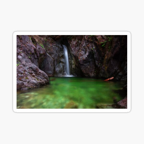 Whispering Hidden Waterfall On Vancouver Island Sticker