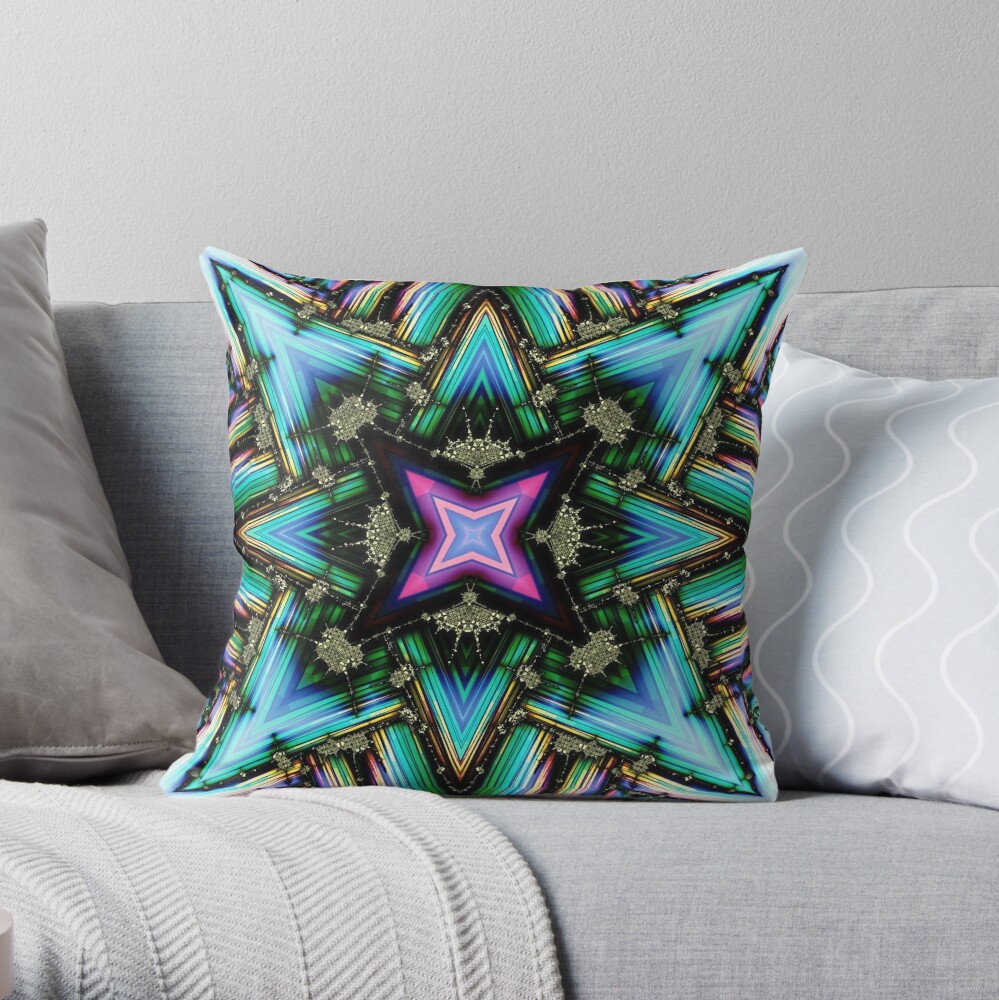 Fractal Star Throw Pillow