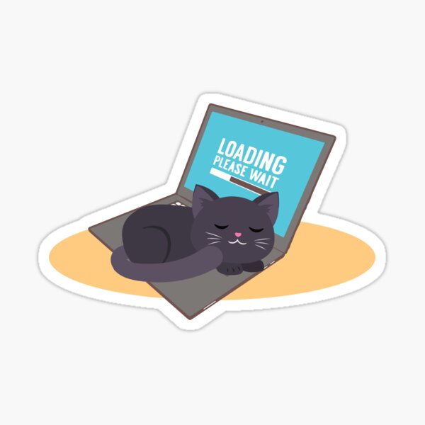 Computer Nerd sleeping Cat Sticker
