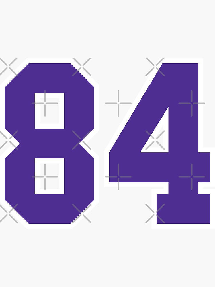 Eighty-Four Jersey Number Sports 84 Sticker for Sale by HelloFromAja