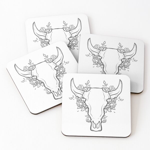 Item preview, animal skull with horns and flowers designed and sold by Vipstride  Services.