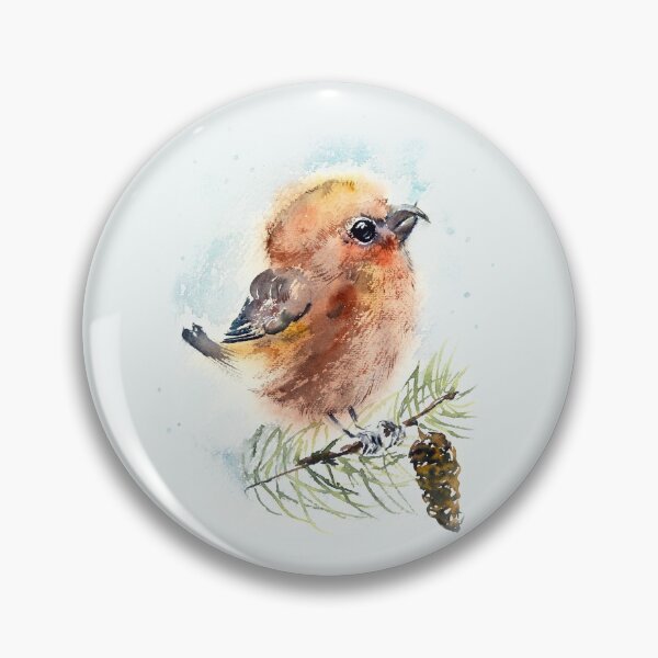 Item preview, Watercolor Crossbill designed and sold by adortopia.