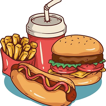 Artwork thumbnail, Fast Food Sticker by PatternSquare