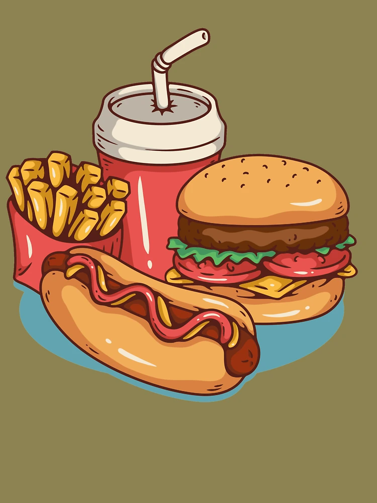 Thumbnail 6 of 6, Premium Oversized Hoodie, Fast Food Sticker designed and sold by PatternSquare.