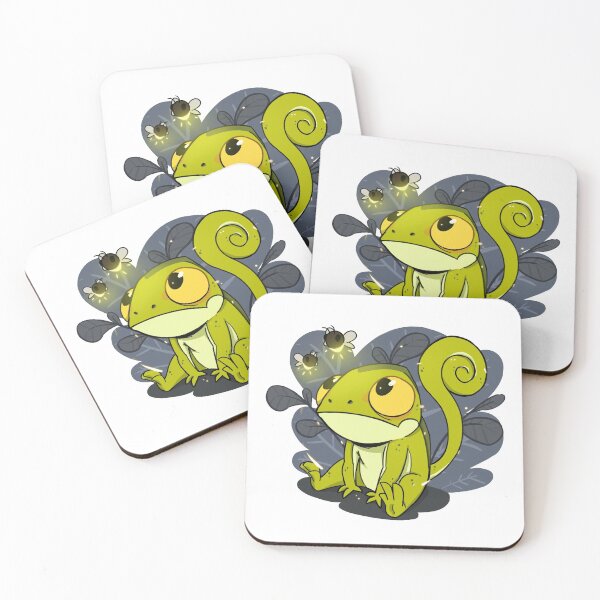Item preview, Cute Little Chameleon with Fireflies designed and sold by elmantastic design.