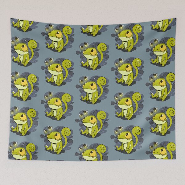 Item preview, Cute Little Chameleon with Fireflies designed and sold by elmantastic design.