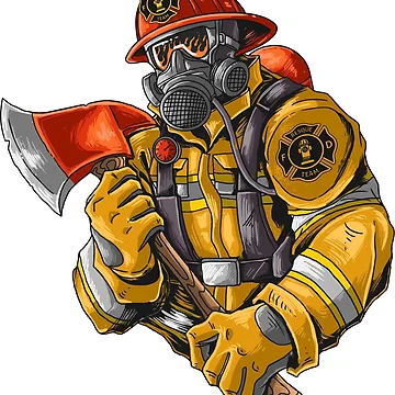 Artwork thumbnail, Firefighter Sticker by PatternSquare