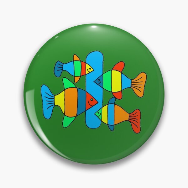 Item preview, 4 Fish - Black lines on green Board designed and sold by Istvan Ocztos.