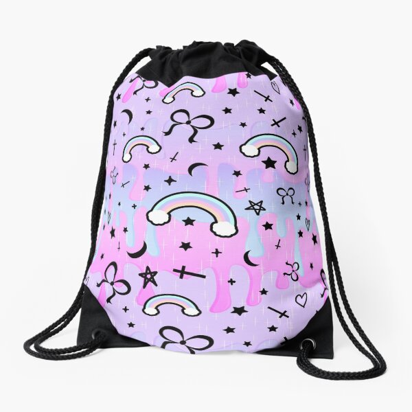 Cute Melting Pastel Chaos Drawstring Bag