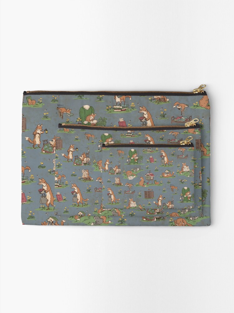Alternate view of Library Foxes Zipper Pouch